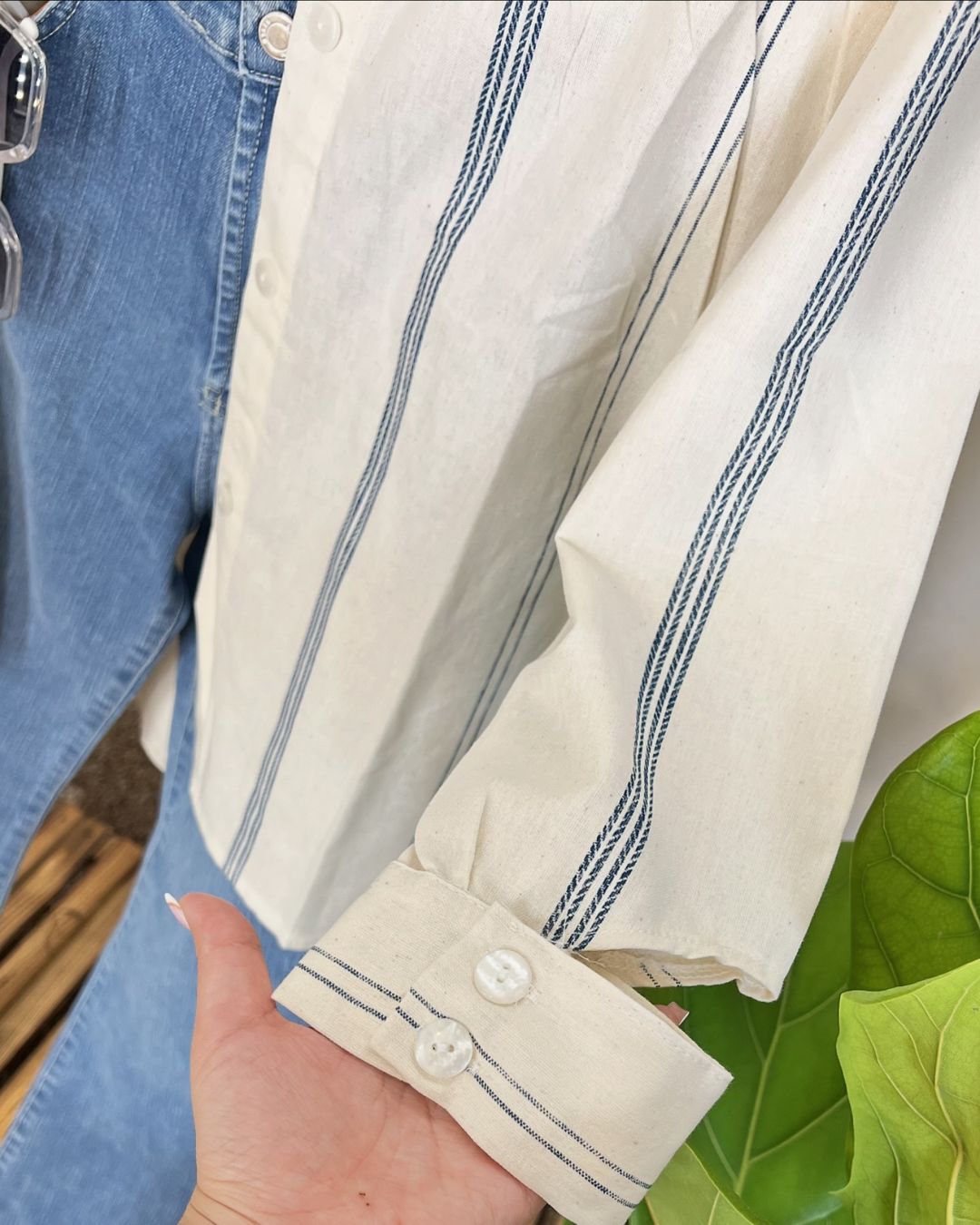 مانتو لینن کنفی راه راه - Image 4