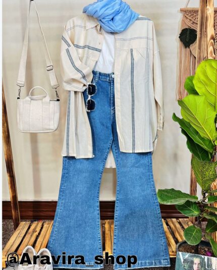 مانتو لینن کنفی راه راه