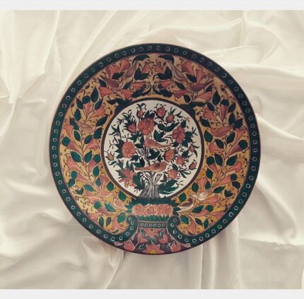 بشقاب 40 سانتی نقوش با رنگ روغن