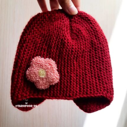 ست دست باف جلیقه کلاه طرح گل